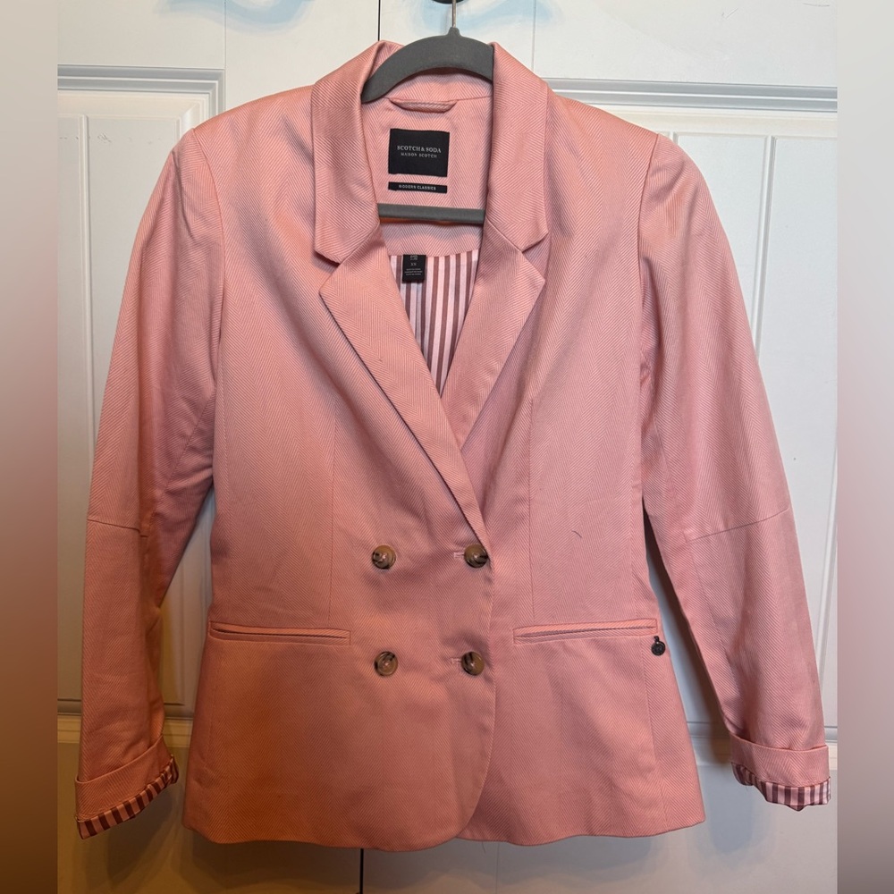 Scotch & Soda Blush Double-Breasted Blazer